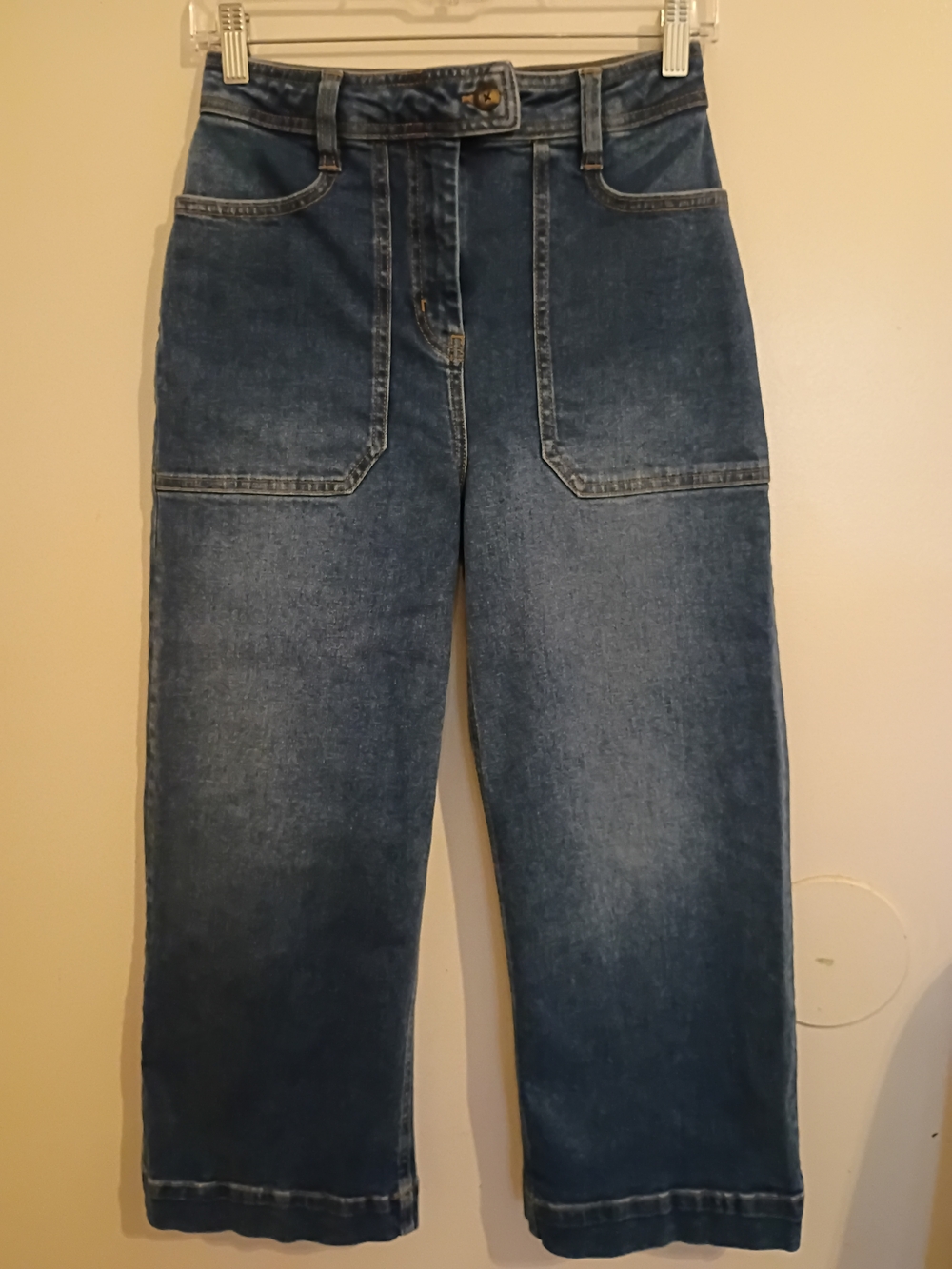 Classic‎ High-Rise Wide-Leg Cropped Women’s Jeans — Blue Sz 2P